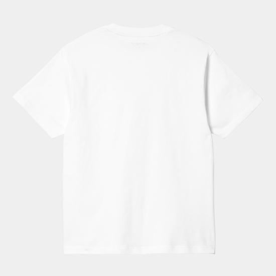 26SS 칼하트 WIP 포켓 하트 숏 슬리브 티셔츠 I032180 1WZXX WHITE RED DOM - CARHARTT WIP