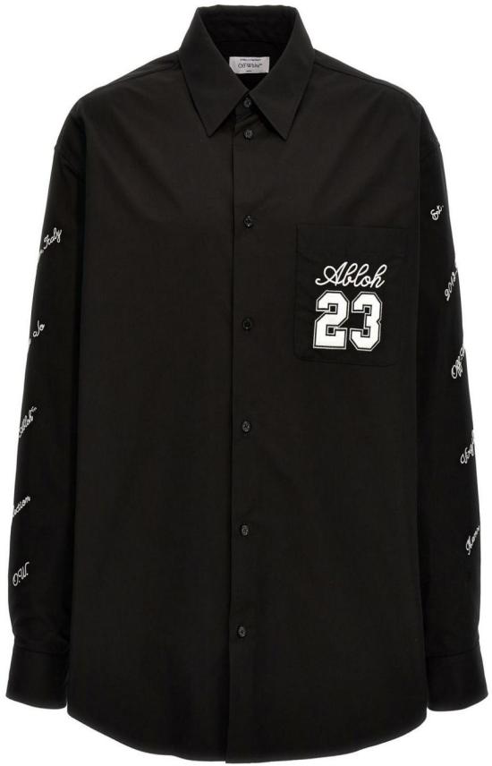  오프화이트 긴팔 셔츠 OMGE004S24FAB0021001 BLACK