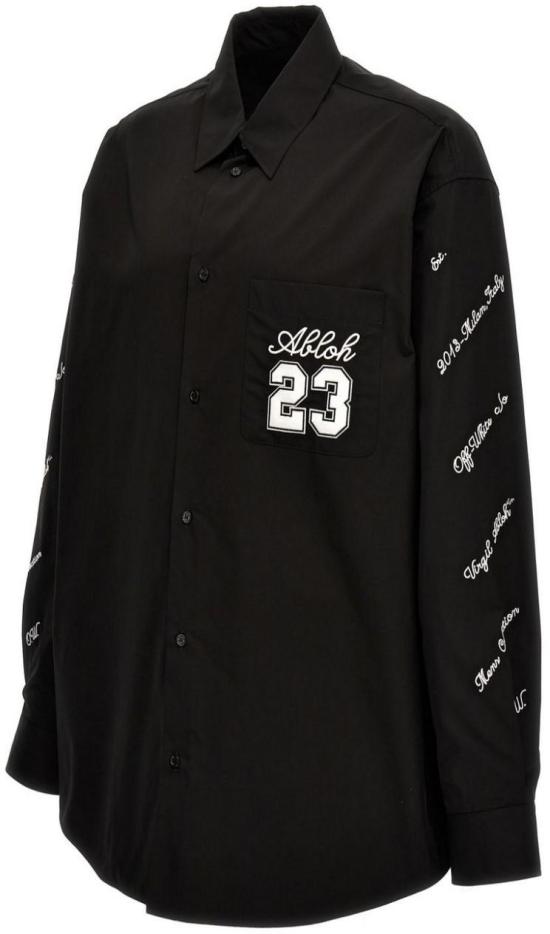  오프화이트 긴팔 셔츠 OMGE004S24FAB0021001 BLACK - OFF WHITE