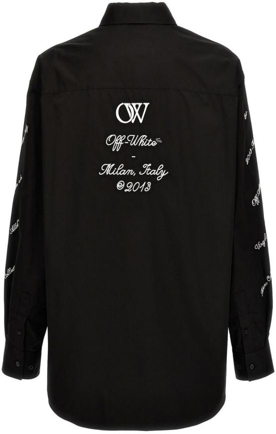  오프화이트 긴팔 셔츠 OMGE004S24FAB0021001 BLACK - OFF WHITE