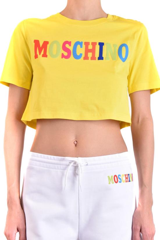  모스키노 반팔 티셔츠 A07055412027 YELLOW