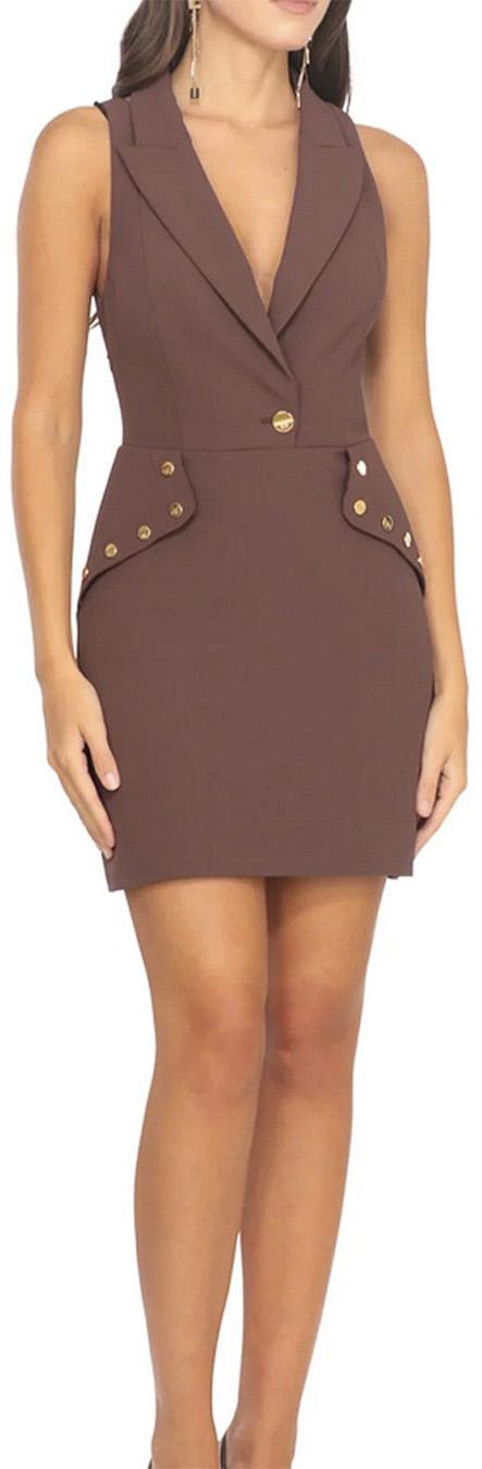 26SS 엘리자베타프랜치 미디 스커트 AB92461E2644 BROWN - ELISABETTA FRANCHI