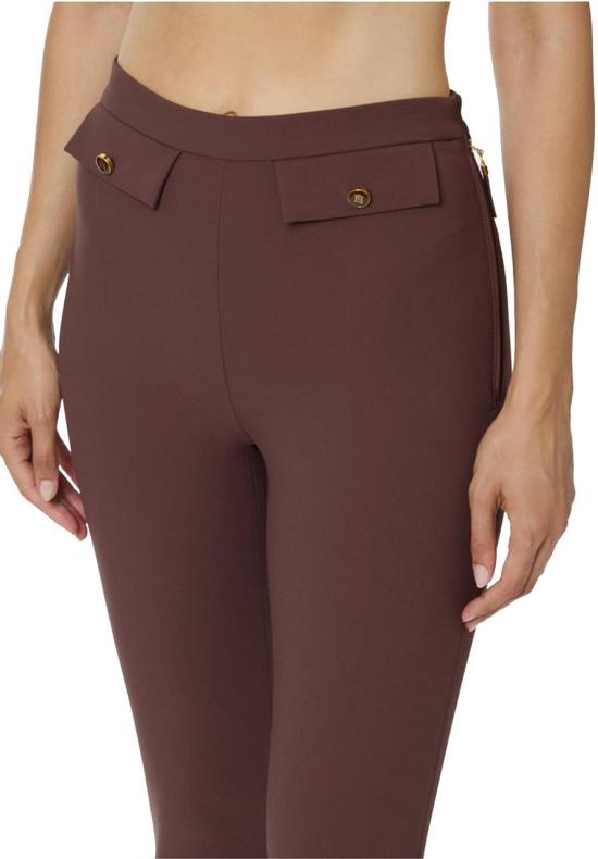 25FW 엘리자베타프랜치 스트레이트 팬츠 PA12056E2EA3 BROWN - ELISABETTA FRANCHI