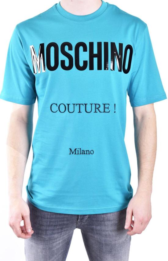  모스키노 반팔 티셔츠 ZZA07211366 BLUE - MOSCHINO