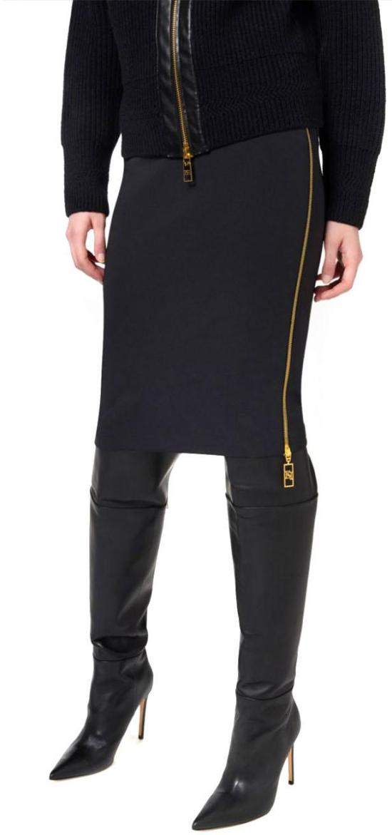  엘리자베타프랜치 미디 스커트 GO04746E2110 BLACK - ELISABETTA FRANCHI
