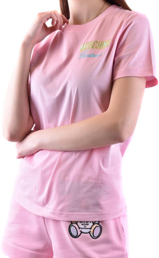  모스키노 반팔 티셔츠 J07144411224 PINK - MOSCHINO