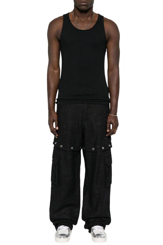  오프화이트 팬츠 OMCE047S24FAB0014710 BLACK - OFF WHITE