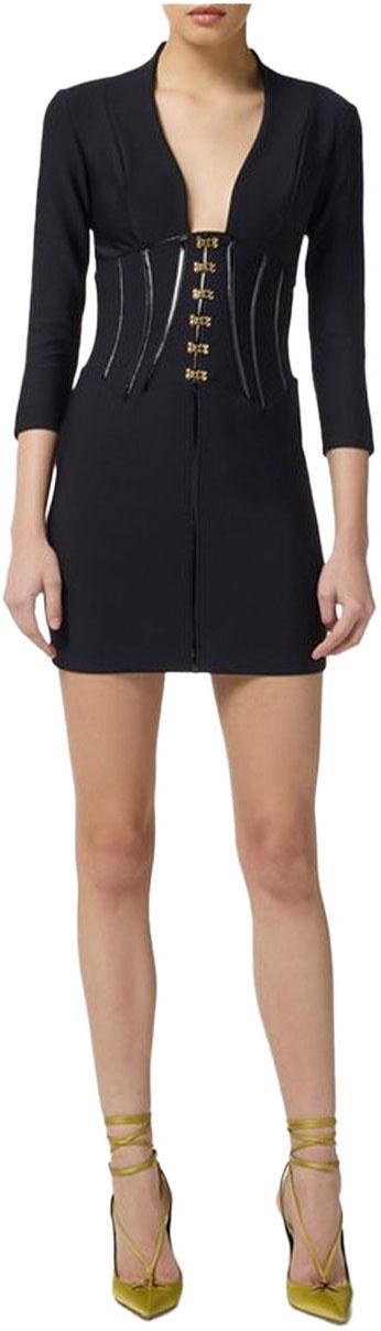 25FW 엘리자베타프랜치 숏 원피스 AB79757E2110 BLACK - ELISABETTA FRANCHI