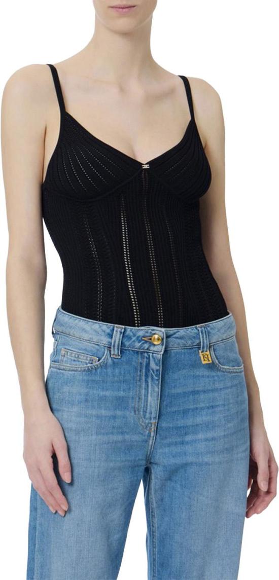 26SS 엘리자베타프랜치 탑 BK85B62E2110 BLACK - ELISABETTA FRANCHI