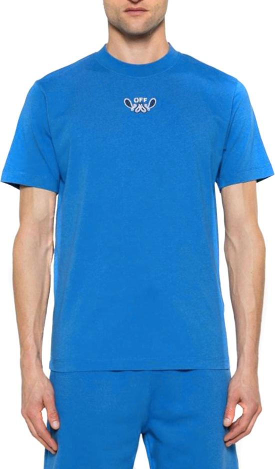  오프화이트 반팔 티셔츠 OMAA027S24JER0014601 BLUE - OFF WHITE
