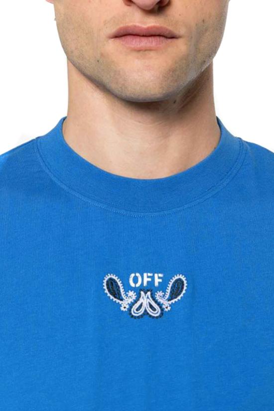  오프화이트 반팔 티셔츠 OMAA027S24JER0014601 BLUE - OFF WHITE