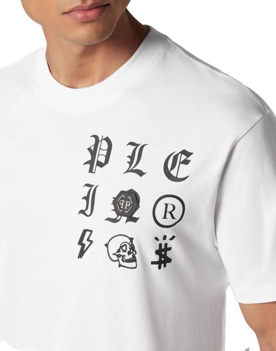  필립 플레인 반팔 티셔츠 AACCMTK6632PJY002NWHITE - PHILIPP PLEIN