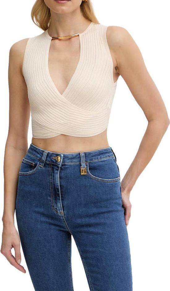 26SS 엘리자베타프랜치 탑 TK76S61E2193 WHITE - ELISABETTA FRANCHI