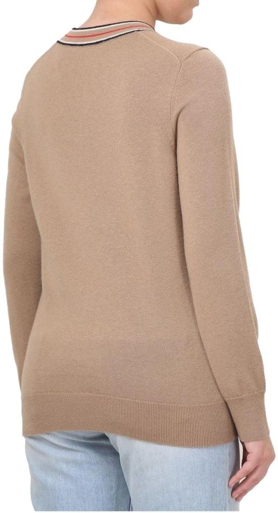  버버리 스트라이프 칼라 캐시미어 스웨터 80484291005 BEIGE - BURBERRY
