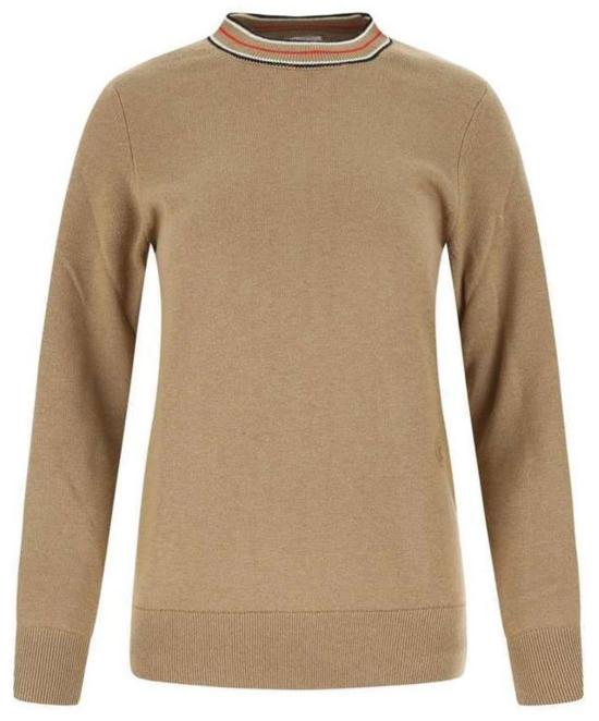  버버리 스트라이프 칼라 캐시미어 스웨터 80484291005 BEIGE