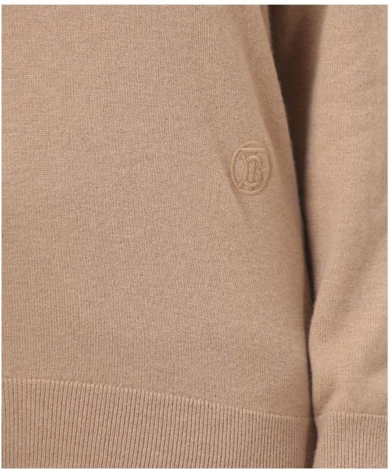  버버리 스트라이프 칼라 캐시미어 스웨터 80484291005 BEIGE - BURBERRY