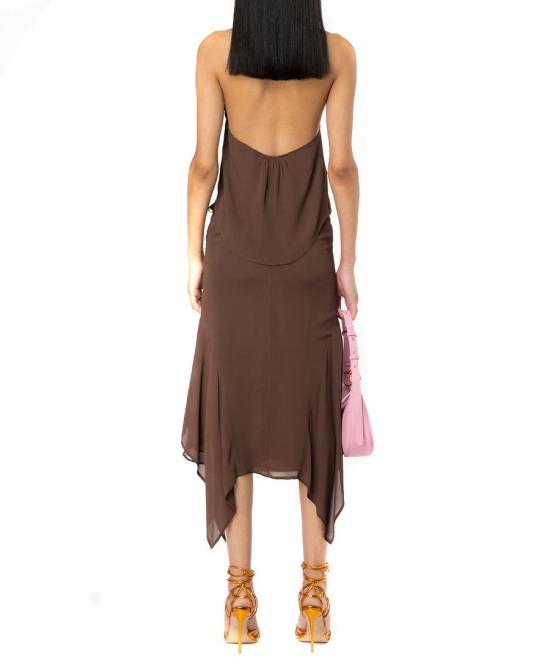  핑코 미디 스커트 103125A1O6L74 BROWN - PINKO
