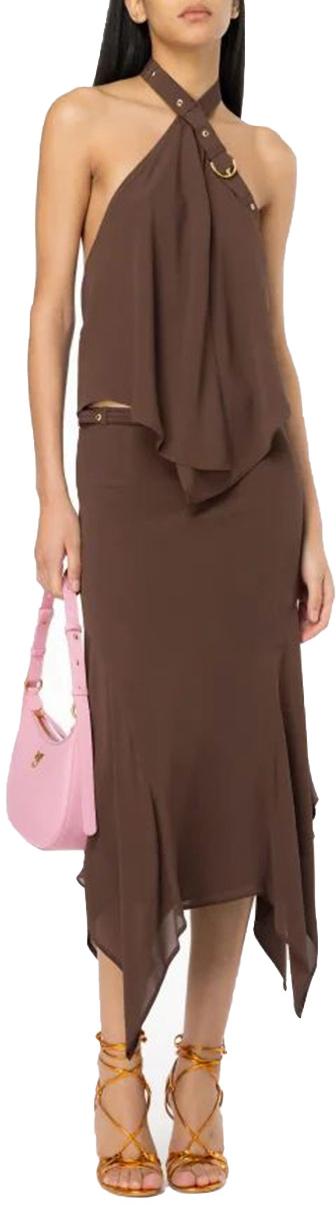  핑코 미디 스커트 103125A1O6L74 BROWN - PINKO