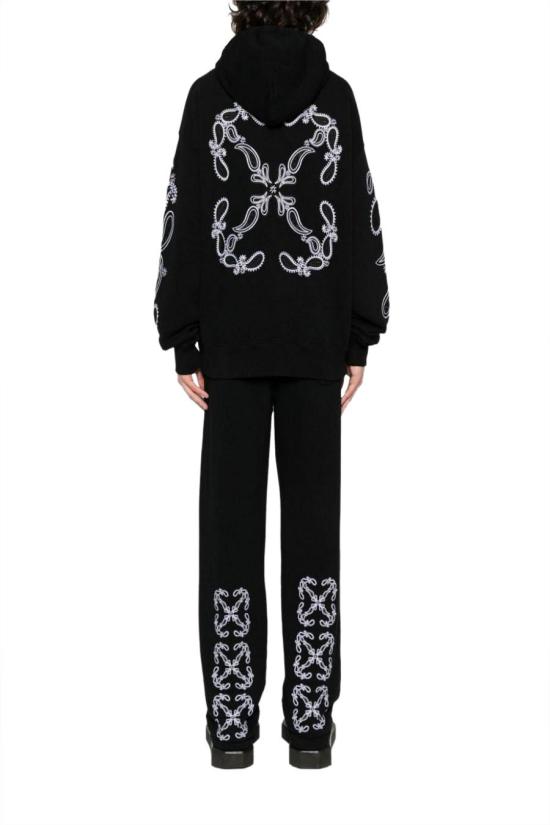  오프화이트 트레이닝/조거 팬츠 OMCH054S24FLE0021001 BLACK - OFF WHITE