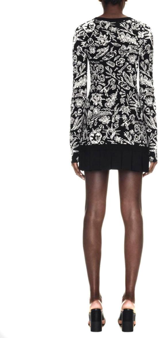  오프화이트 숏 원피스 OWHI118S24KNI0011001 BLACK - OFF WHITE
