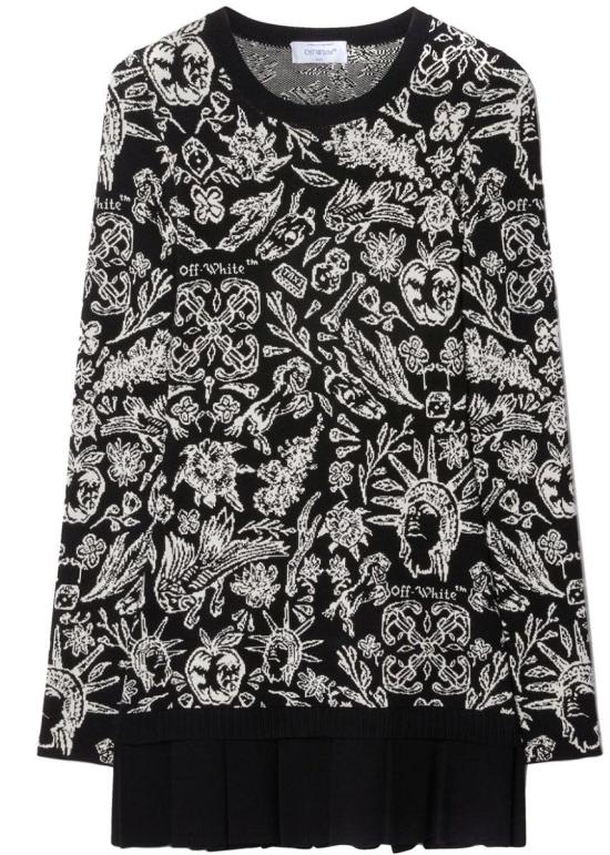  오프화이트 숏 원피스 OWHI118S24KNI0011001 BLACK