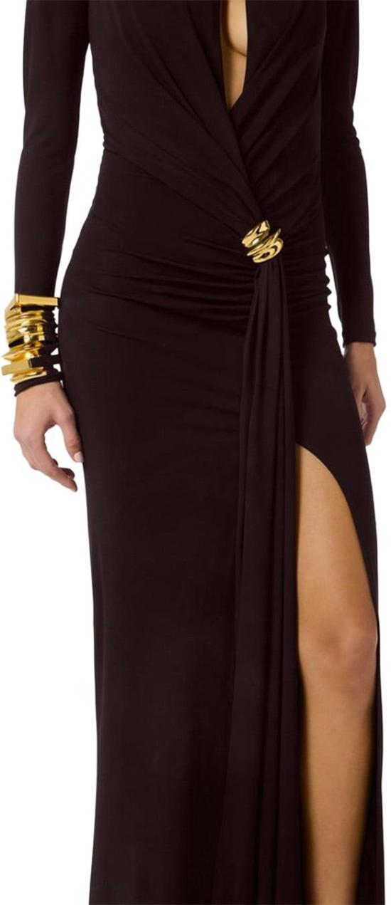 26SS 엘리자베타프랜치 롱 원피스 ABR1461E2WV9 BROWN - ELISABETTA FRANCHI