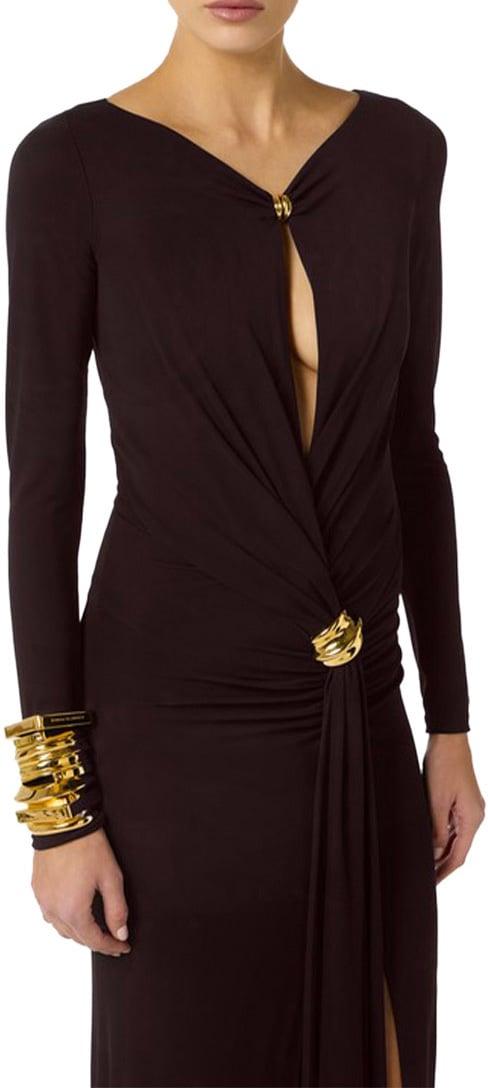26SS 엘리자베타프랜치 롱 원피스 ABR1461E2WV9 BROWN - ELISABETTA FRANCHI