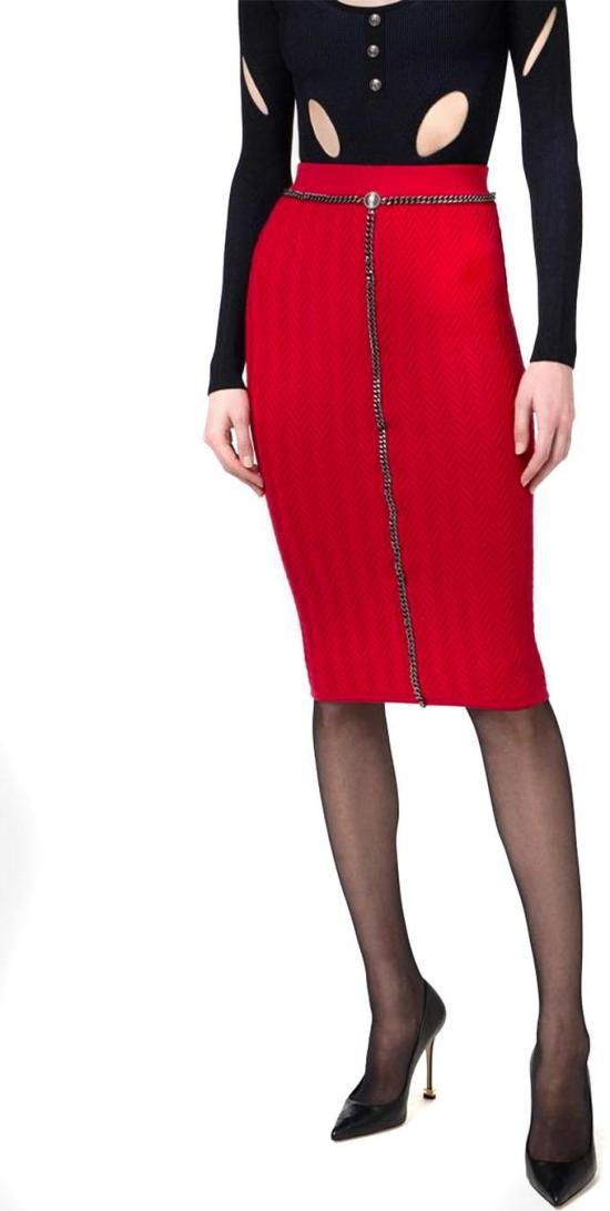  엘리자베타프랜치 미디 스커트 GK05B47E2CG5 RED - ELISABETTA FRANCHI