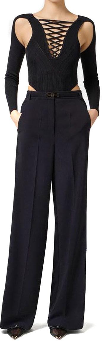 25SS 엘리자베타프랜치 스트레이트 팬츠 PA08751E2110 BLACK - ELISABETTA FRANCHI