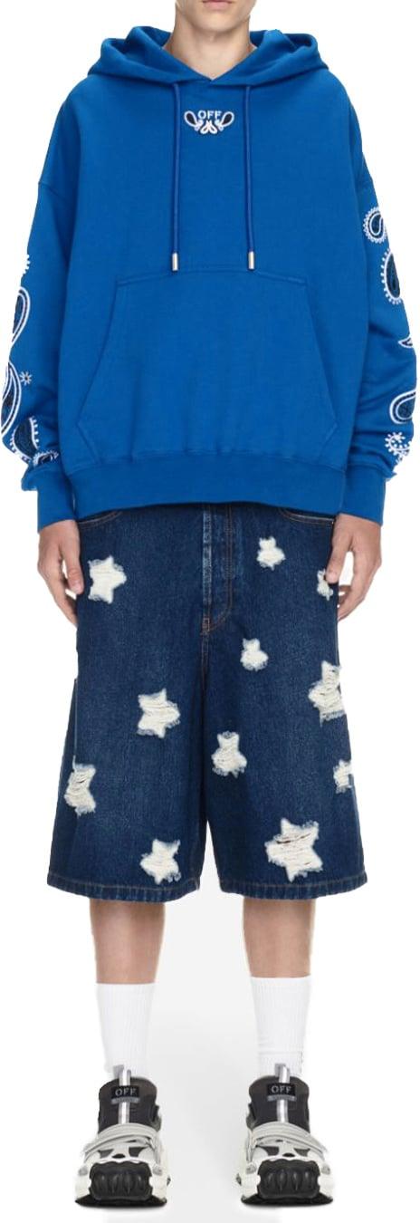  오프화이트 후드 티셔츠 OMBB085S24FLE0034601 BLUE - OFF WHITE