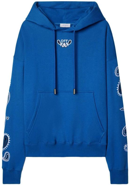  오프화이트 후드 티셔츠 OMBB085S24FLE0034601 BLUE