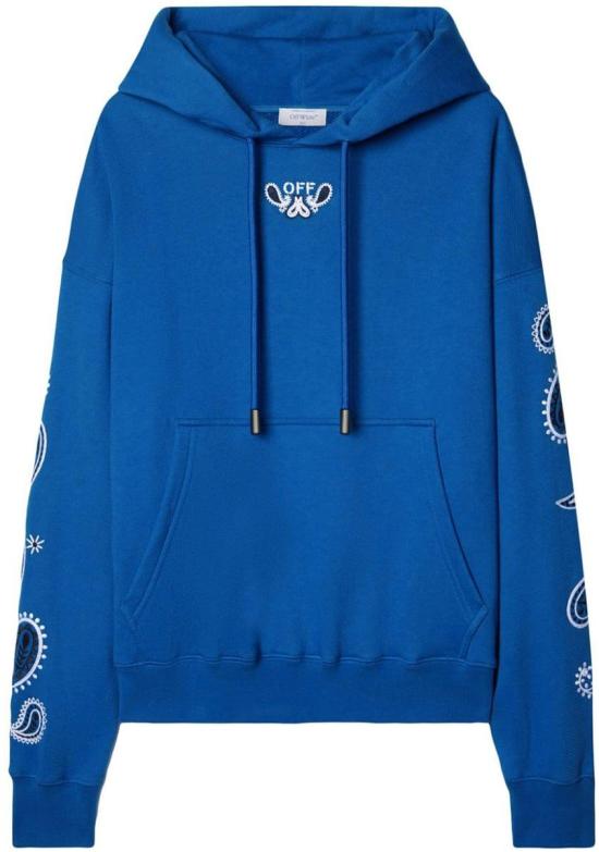  오프화이트 후드 티셔츠 OMBB085S24FLE0034601 BLUE