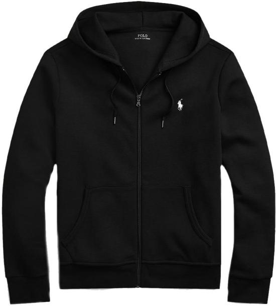 26SS 랄프 로렌 더블 니트 풀 지퍼 후디 710888282001 BLACK