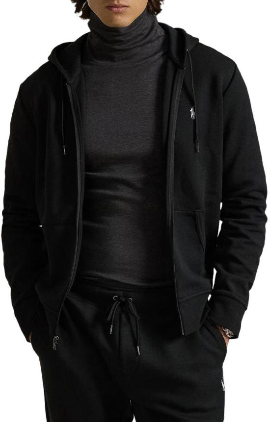 26SS 랄프 로렌 더블 니트 풀 지퍼 후디 710888282001 BLACK - RALPH LAUREN
