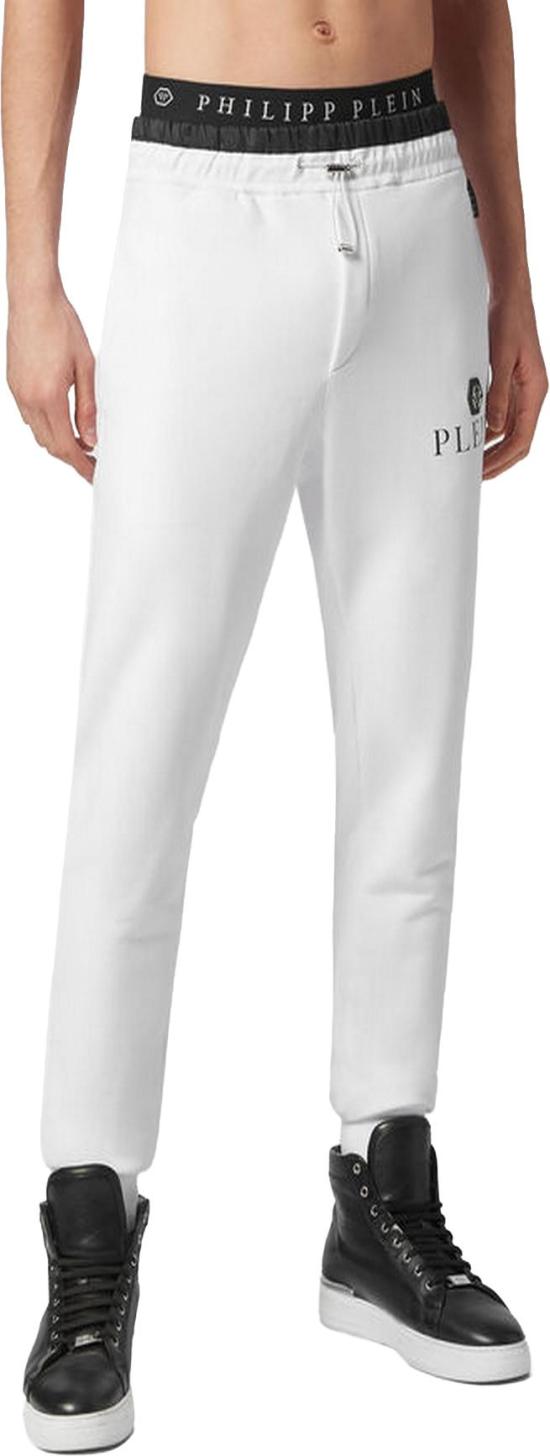  필립 플레인 트레이닝/조거 팬츠 SACCMJT2073PTE003N WHITE - PHILIPP PLEIN