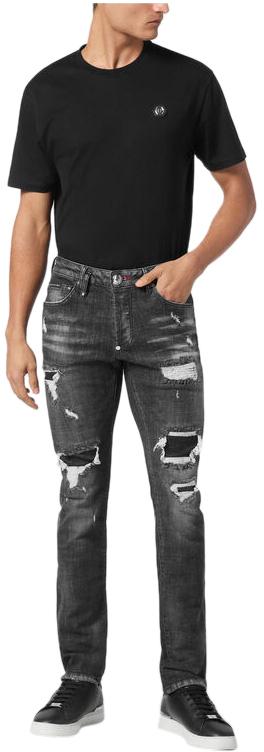 25SS 필립 플레인 데님 팬츠 SAECMDT4006PDE004N02RX BLACK - PHILIPP PLEIN