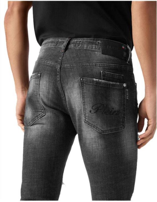 25SS 필립 플레인 데님 팬츠 SAECMDT4006PDE004N02RX BLACK - PHILIPP PLEIN