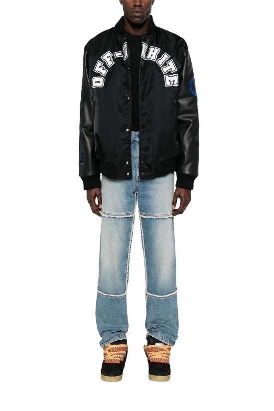  오프화이트 코트 OMJA138S24LEA0021001 BLACK - OFF WHITE