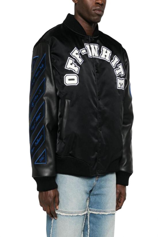 오프화이트 코트 OMJA138S24LEA0021001 BLACK - OFF WHITE