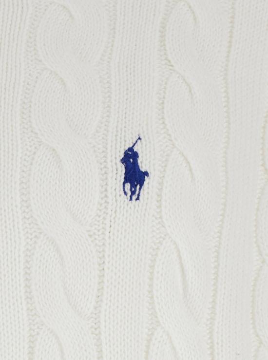 26FW 폴로 랄프로렌 로고 자수 케이블 니트 스웨터 710775885033 White - POLO RALPH LAUREN
