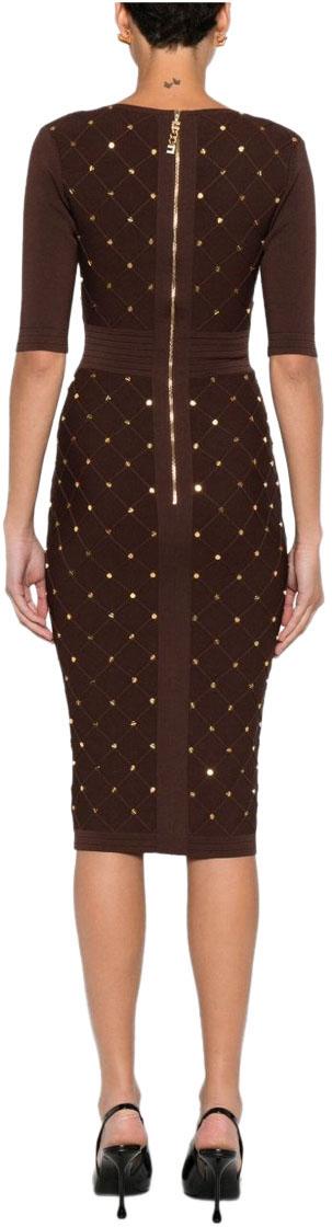 25FW 엘리자베타프랜치 미디 원피스 AM26S57E2EA3 BROWN - ELISABETTA FRANCHI