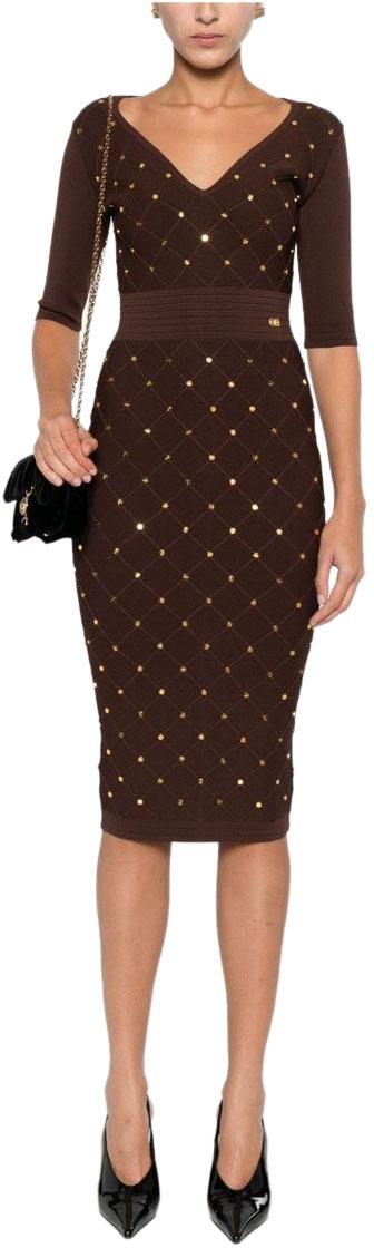 25FW 엘리자베타프랜치 미디 원피스 AM26S57E2EA3 BROWN - ELISABETTA FRANCHI