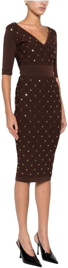 25FW 엘리자베타프랜치 미디 원피스 AM26S57E2EA3 BROWN - ELISABETTA FRANCHI