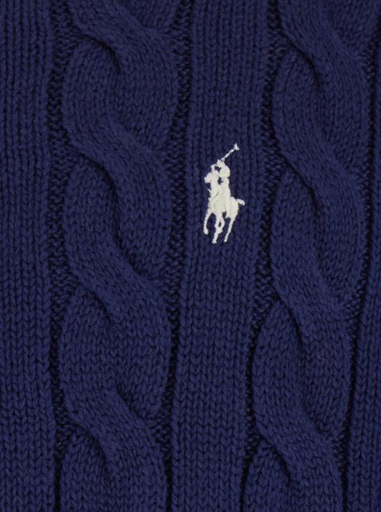 26FW 폴로 랄프로렌 로고 자수 케이블 니트 스웨터 710775885536 Blu - POLO RALPH LAUREN