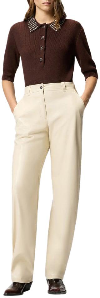 25FW 핑코 스트레이트 팬츠 105371A2P4C03 WHITE - PINKO