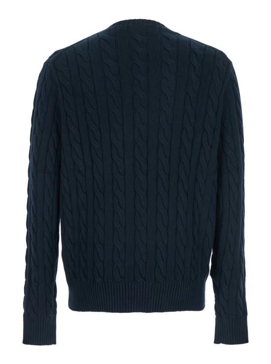 26FW 폴로 랄프로렌 로고 자수 케이블 니트 스웨터 710775885001 Blu - POLO RALPH LAUREN