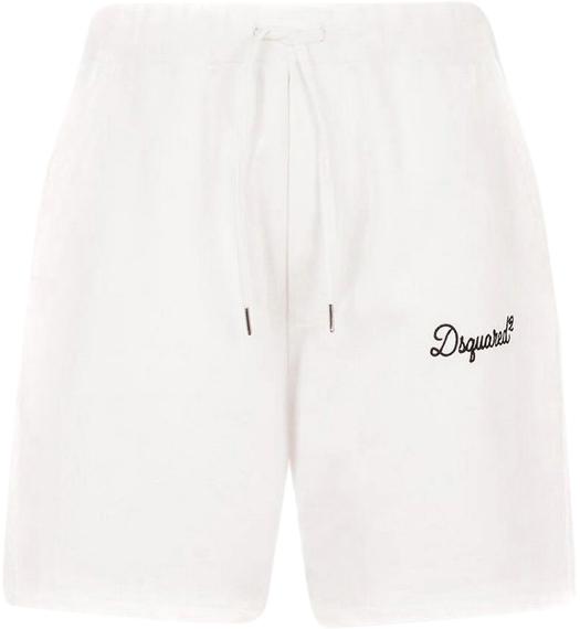 26SS 디스퀘어드2 시그니처 릴렉스 핏 쇼츠 S74MU0969D25029100 WHITE