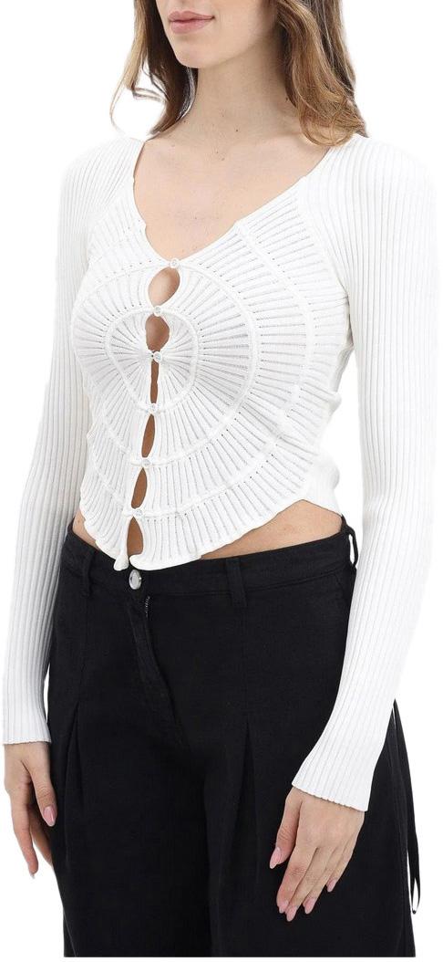 25SS 핑코 가디건 104627A2E6Z09 WHITE - PINKO