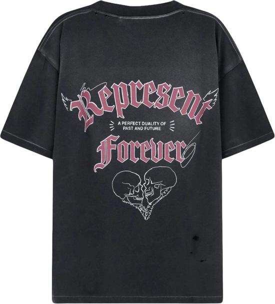 26FW 리프레젠트 반팔 티셔츠 REPRESENTMLM10118902DUALITYTSHIRTSHORTSLEEVETSHIRTSBLACK DONKERGREY - REPRESENT