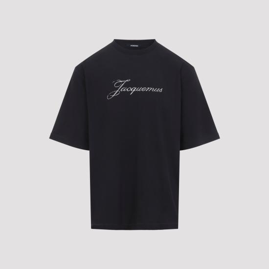 26FW 자크뮈스 로고 프린트 장식 티셔츠 TSM00639AJ00289 990 BLACK - JACQUEMUS